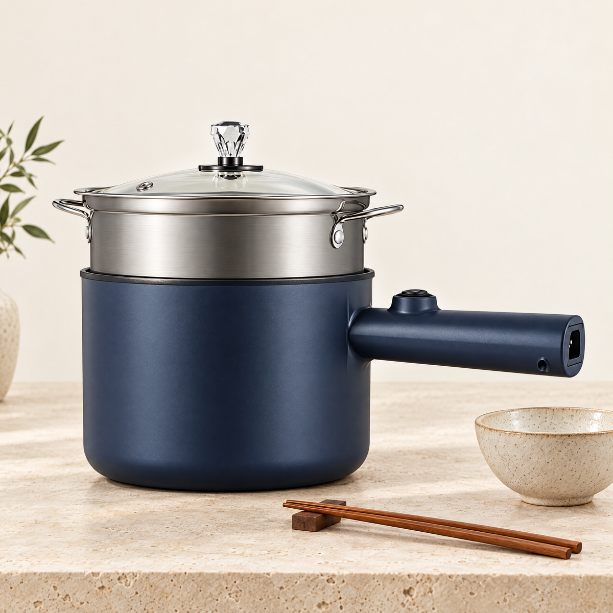 Navy mini electric cooking pot